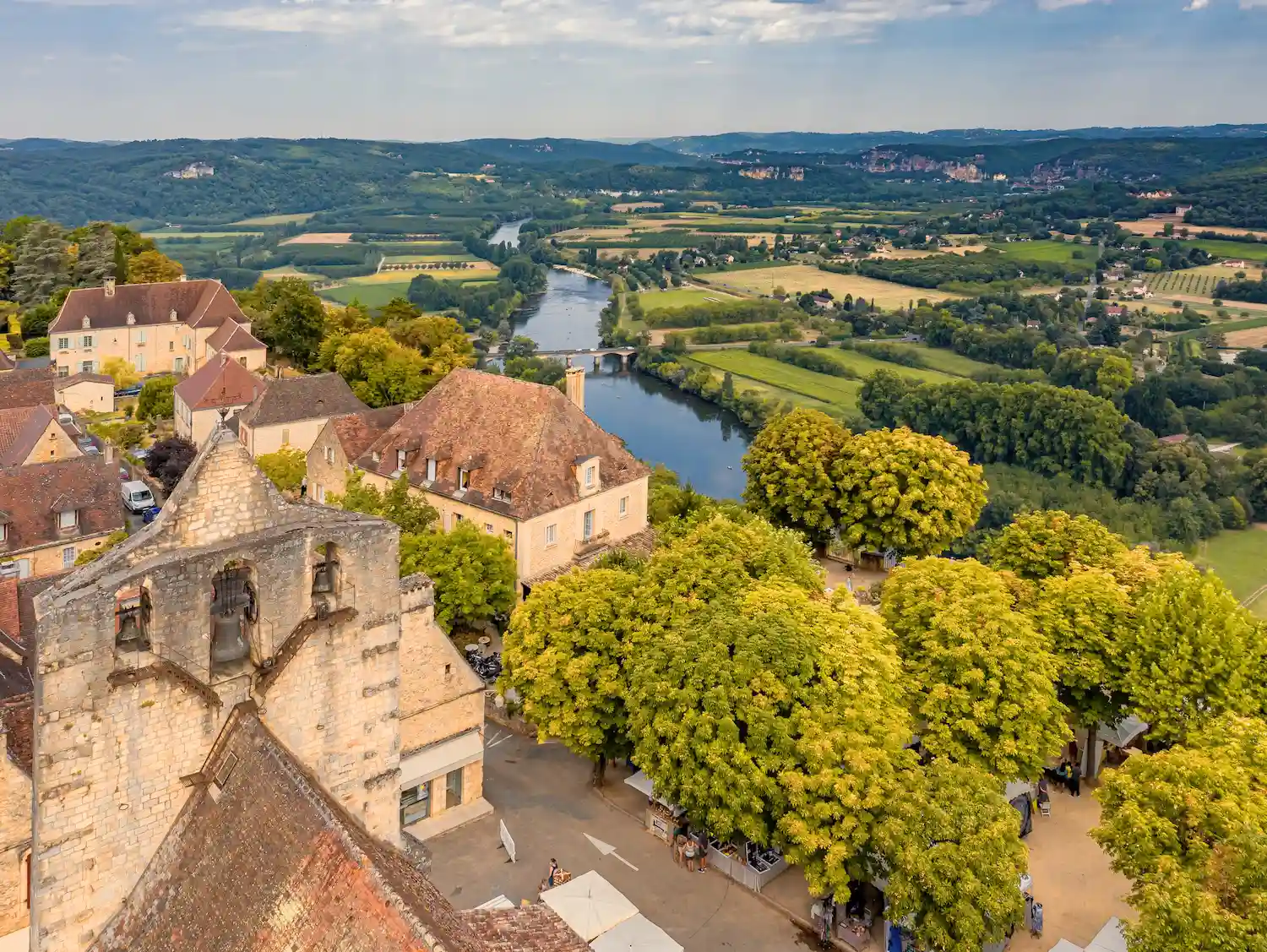 place of the village of Domme View over one of the most beautiful villages in France in Dordogne