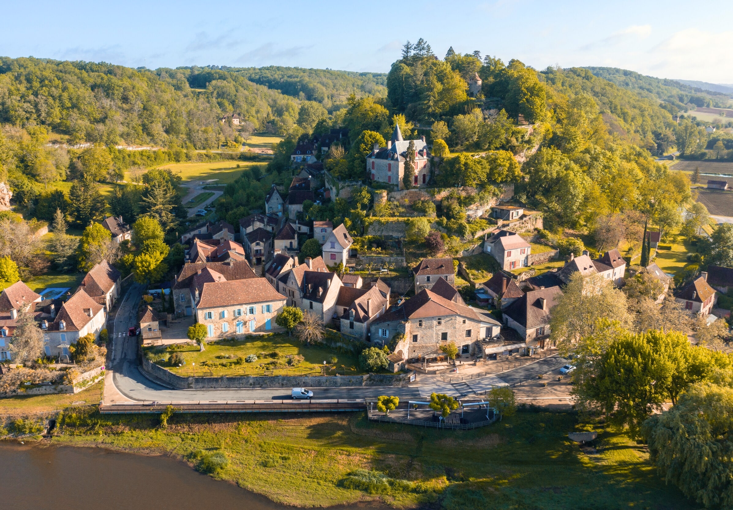 View over Limeuil, ranked as one of the most beautiful villages in France